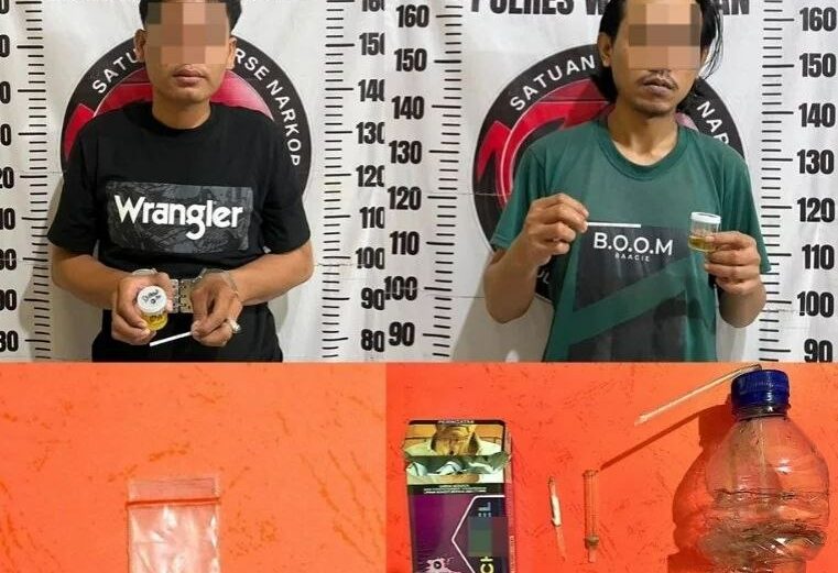 Satresnarkoba Polres WayKanan amankan 2 Pemuda Umpu Semenguk yang diduga Konsumsi Sabu Sabu