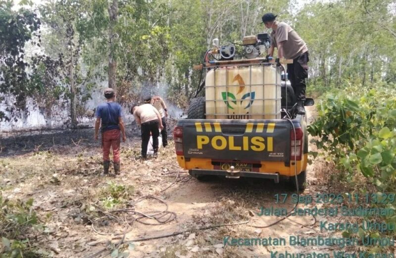 Apresiasi Gerak Cepat Kapolres Way Kanan Kebakaran Lahan PTPN VII Berhasil Dipadamkan Berkat Layanan Darurat 110 yang Responsif!