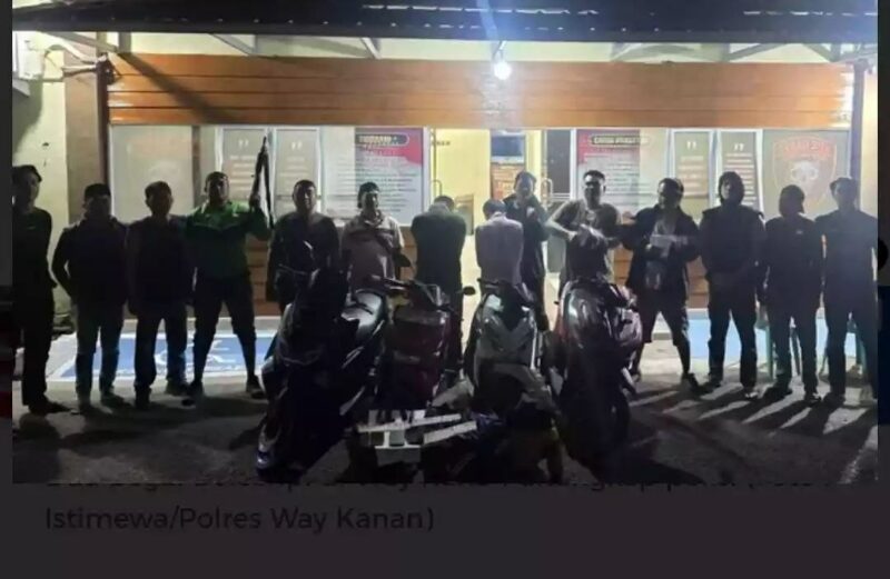 Polres Way Kanan Amankan Dua Begal Bersenjata Asal Lampung Utara, Sita Empat Sepeda Motor dan Senjata Tajam